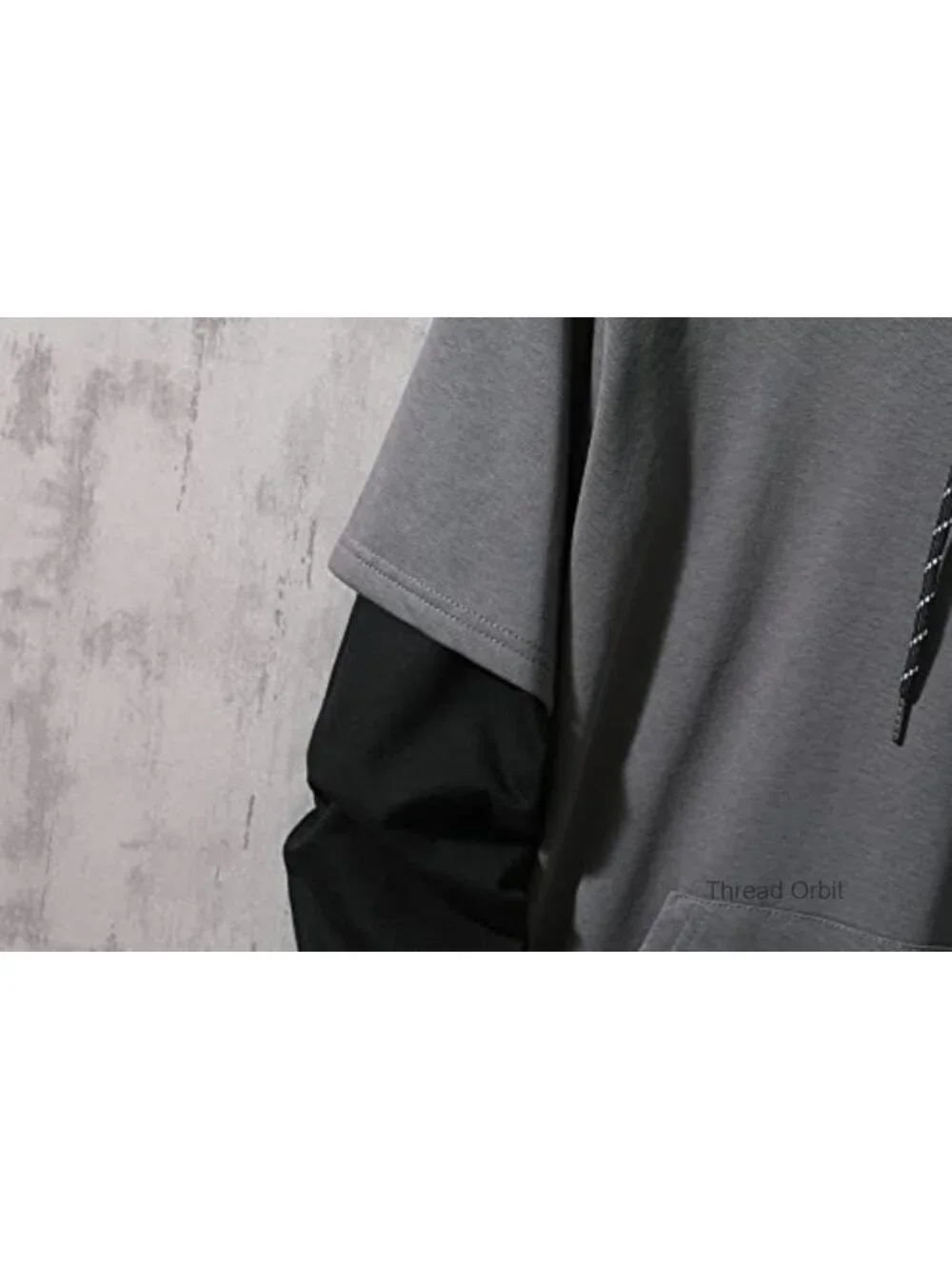 Contrast Color Pullover Hoodie Patchwork Hoodie Men